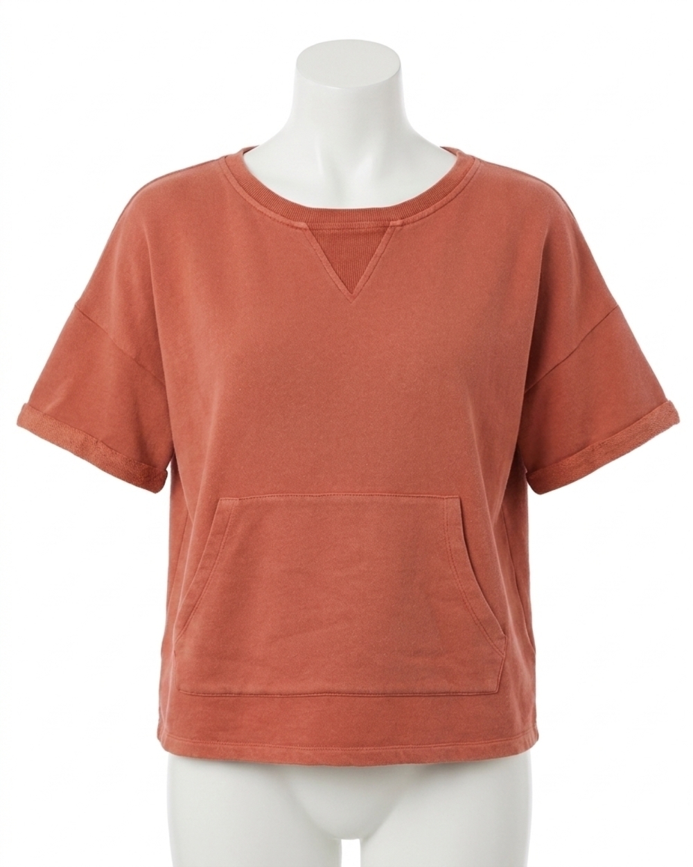 NEW GRACE AND LACE women's french terry short sleeve sweatshirt in washed coral